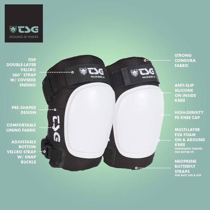 TSG Kneepad Roller Derby 3.0 Schützer XS Schwarz, XS Schwarz
