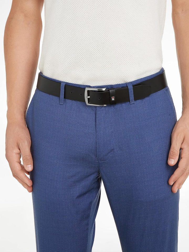 Tommy Hilfiger Herren Gürtel New Denton 3.5 Belt Ledergürtel 85 Schwarz (Black), 85 Schwarz (Black)