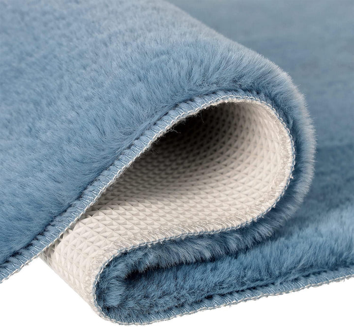 carpet city Badteppich Blau - 40x60 cm Einfarbig - Badematte rutschfest, waschbar, weich, saugfähig,