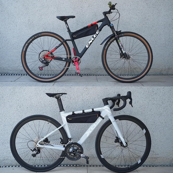 Fahrrad Rahmentasche 2,5 Liter Wasserdicht IPX6– Schmale Dreieckform mit Lackschutz für Gravelbike,