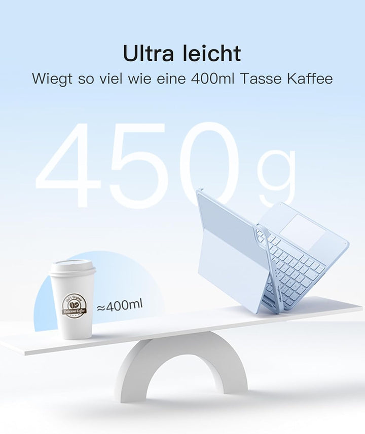 Inateck Hülle mit Tastatur,Ultraleichte Tastatur für iPad 10/11 Generation A16 2025 11 Zoll,iPad Air