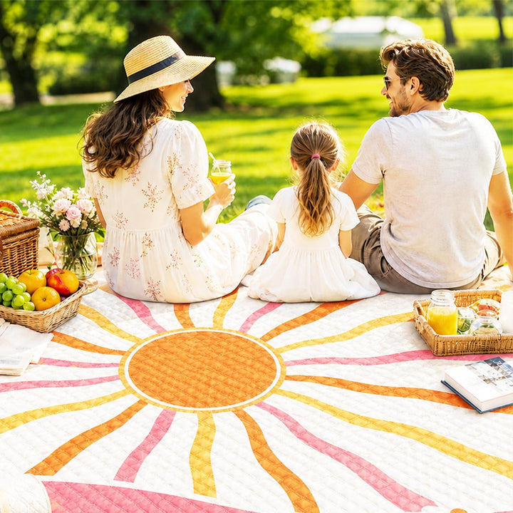 Picknickdecke Wasserdicht 200x200cm – Stranddecke Sandfrei & Waschbar, Extra Gross Outdoor Decke für