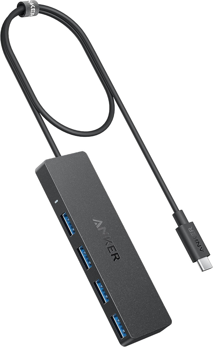 Anker USB-C Hub, 4 Port USB 3.0 Datenhub mit 5 Gbit/s Datenübertragung, 60cm Erweiterungskabel (ohne