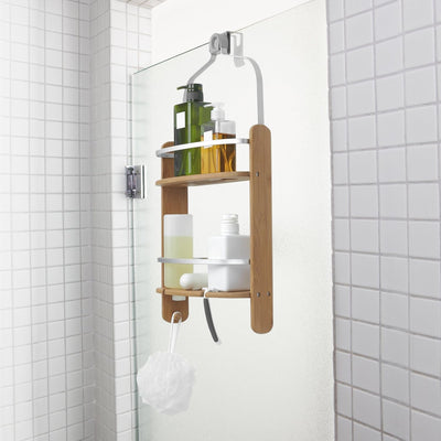 Umbra Aquala Duschregal und Shower Caddy aus Bambus und Aluminium