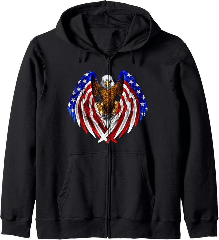 Adler US-Flagge Amerikanische Freiheit Patriotischer 4. Juli Kapuzenjacke