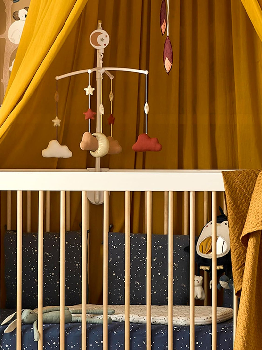 Vertbaudet Baby Musikmobile, Glitzer-Mond und Sterne braun Braun Einheitsgrösse, Braun Einheitsgröss