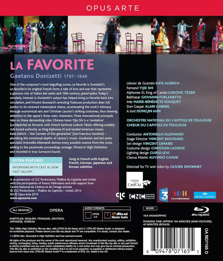 Donizetti: La Favorite (Toulouse 2014), Blu-ray