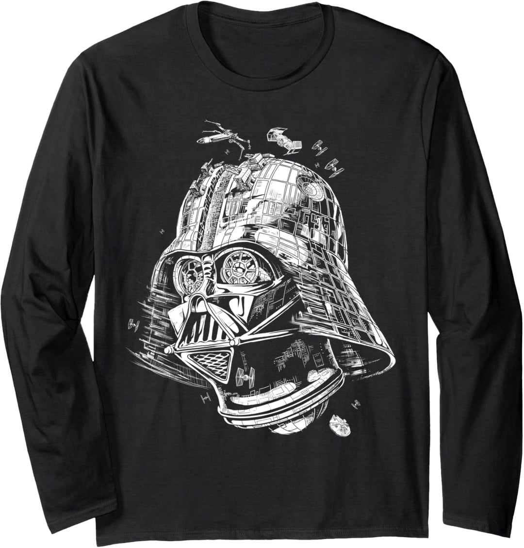 Star Wars Death Star As Darth Vader Poster Langarmshirt