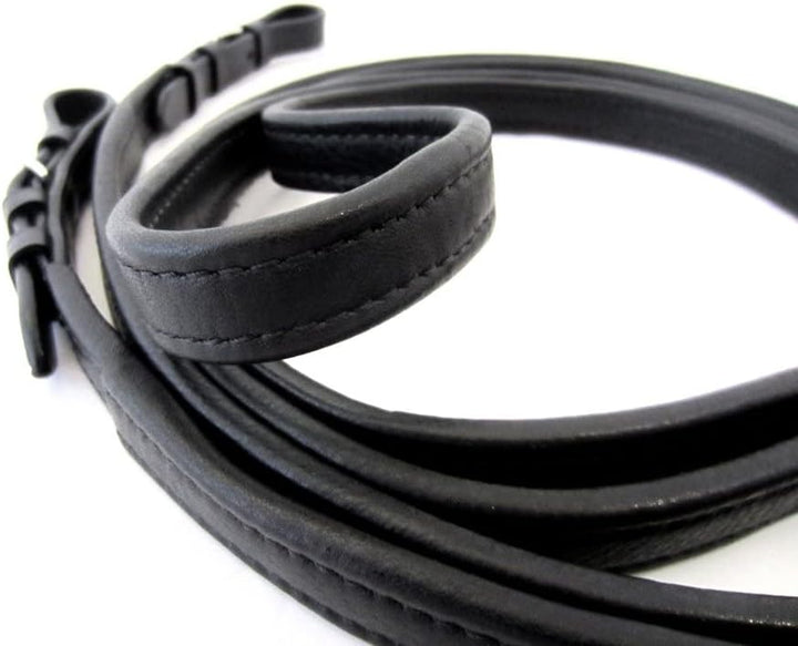 PS Pferdeartikel Weiche Softleder Zügel, Nappa geschlossen vernäht, Klassische Ausführung Farbe schw