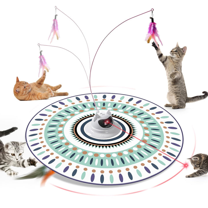 Interactive Cat Toy for Indoor Cats, Cat Toys with Moving Feathers & Chasing Butterfly, Rechargeable