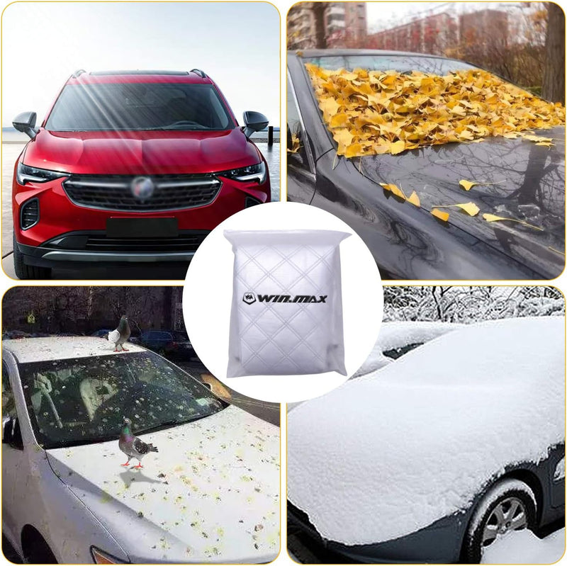 WIN.MAX Frontscheibenabdeckung Auto Scheibenabdeckung Faltbar Sonnenschutz Winter Windschutzscheiben