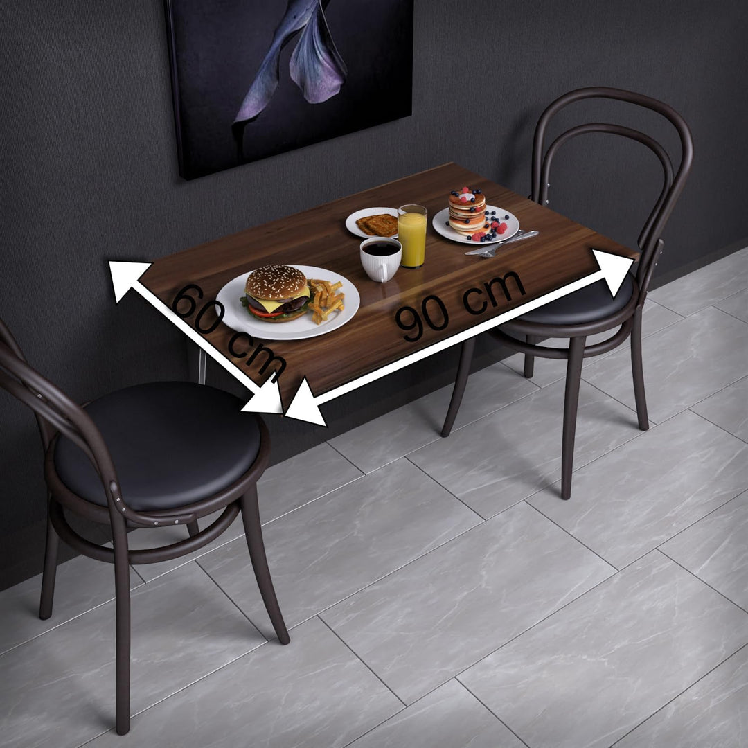 Klapptisch WATI Schreibtisch, Küchentisch, Computertisch, Bürotisch, Klappbar (90/60cm) Braun, Braun