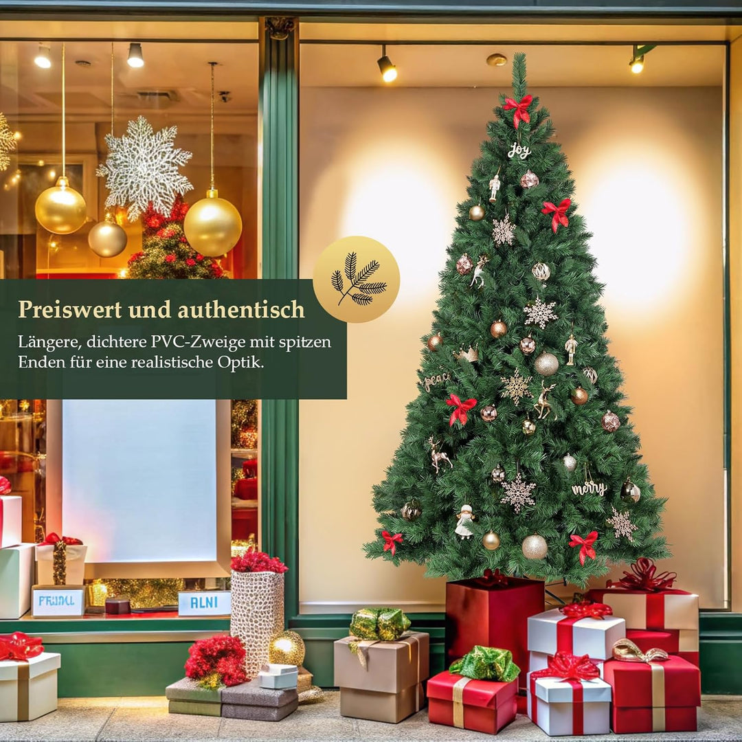SALCAR Weihnachtsbaum Künstlich 180 cm, Künstlicher Tannenbaum mit Handschuhen und Metallständer, We
