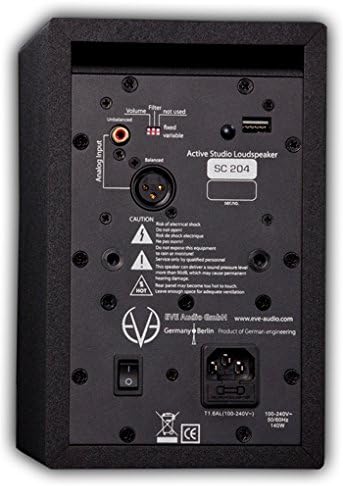 Eve Audio SC204 schwarz Lautsprecher – Lautsprecher (Universal, XLR, Boden, integriert, 10,2 cm (4),