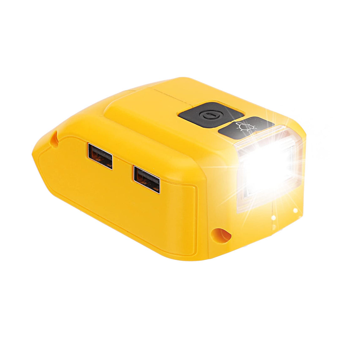 Akku-Adapter für Dewalt 18V Akku-USB-Handy-Ladegerät, LED-Arbeitsleuchte mit Dual-USB-Ladegerät und