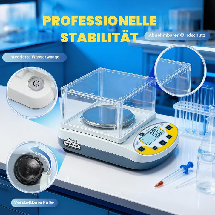 CGOLDENWALL Laborwaage mit 1000g,0.01g Genauigkeit Digitale Analysewaage Elektronische Präzisionswaa