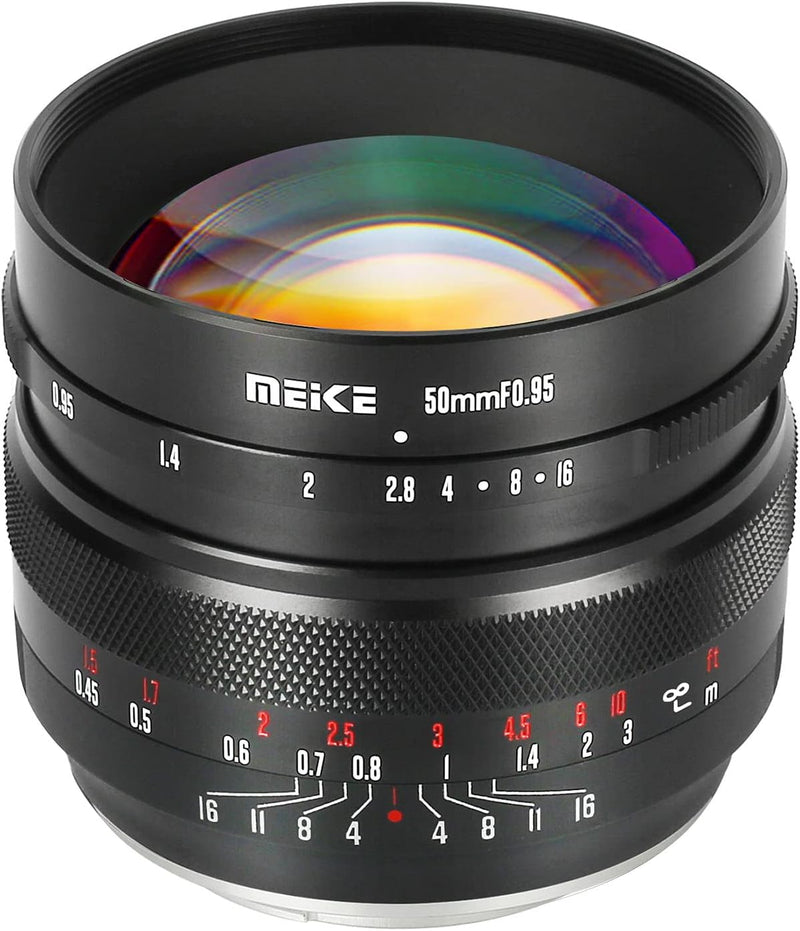 Meike 50 mm f0.95 Standard Aperture Manual Focus Fixed Lens APS-C Compatible with Sony E-Mount Mirro