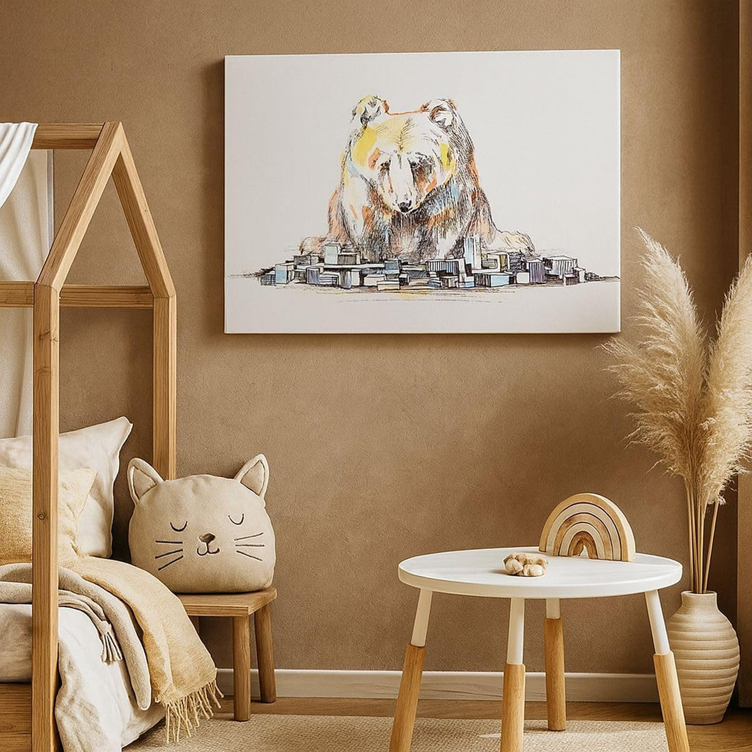 Bilder auf Leinwand Bär Spielzeug Spiel Illustration Leinwandbild 70x50cm Wandbilder Dekoration Wohn