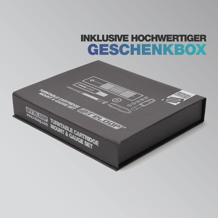Reloop Turntable Cartridge Mount & Gauge Set - All-in-One Set zum Einstellen, Justieren und Reinigen