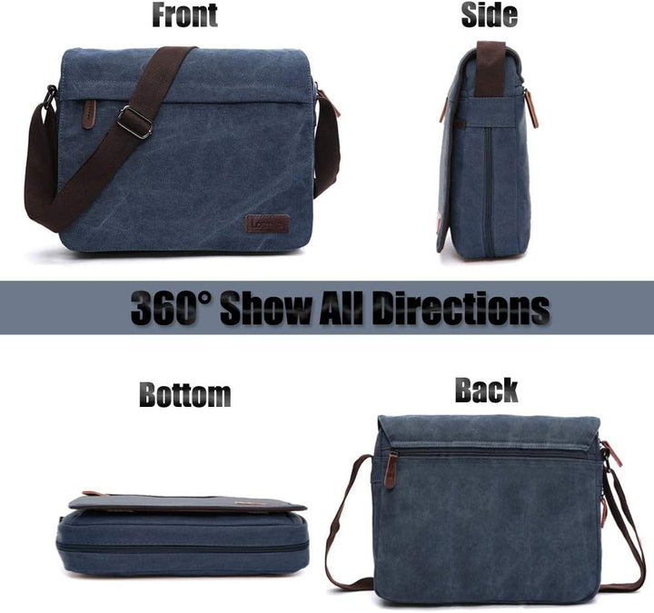LOSMILE Herren Umhängetaschen, Leinwand Schultertaschen, Laptoptasche,Schulranzen, für Schule und Ar