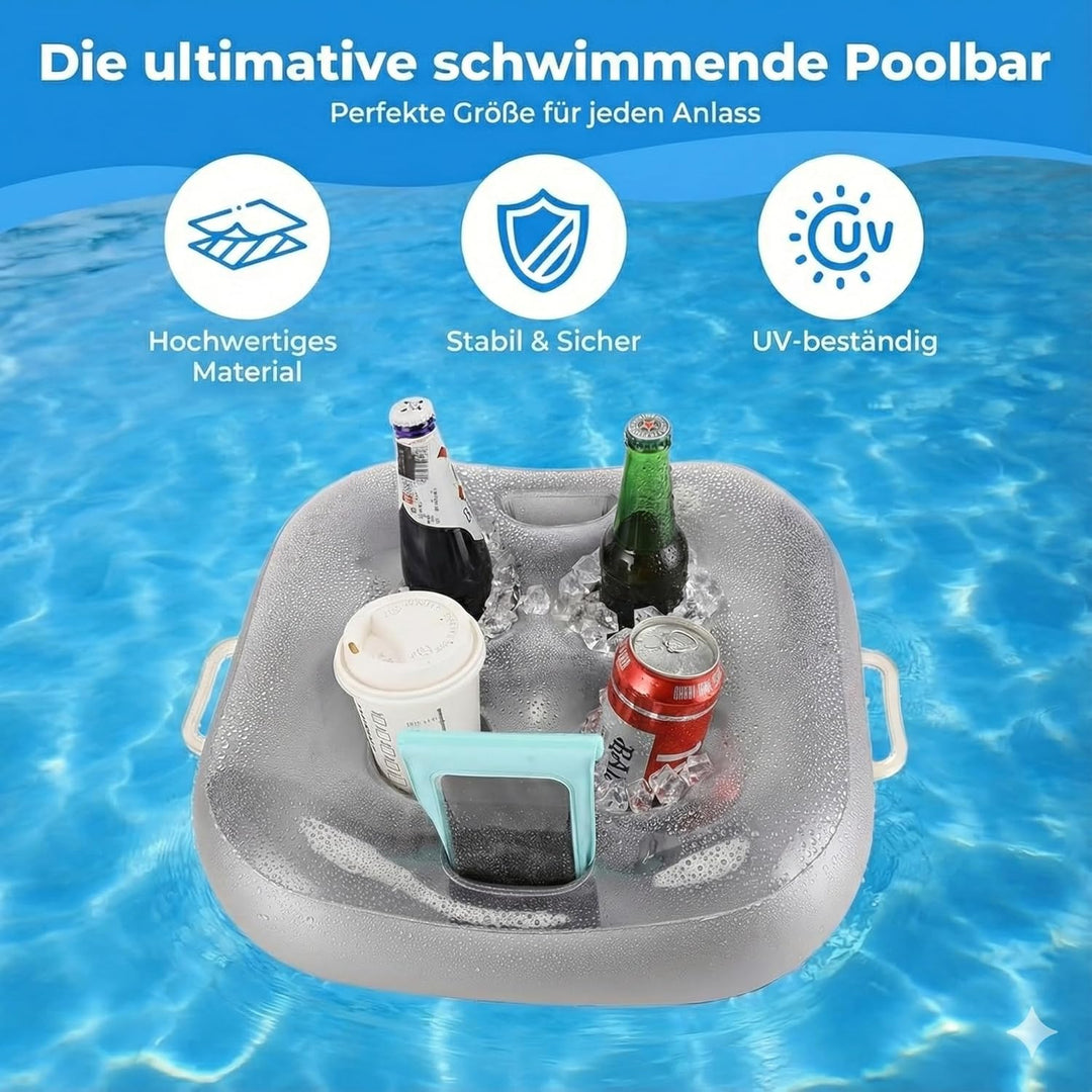 Aufblasbarer schwimmender, Getränkehalter mit 6 Löchern, grosses Fassungsvermögen und transparentem