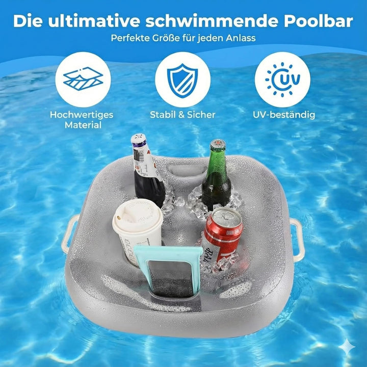 Aufblasbarer schwimmender, Getränkehalter mit 6 Löchern, grosses Fassungsvermögen und transparentem