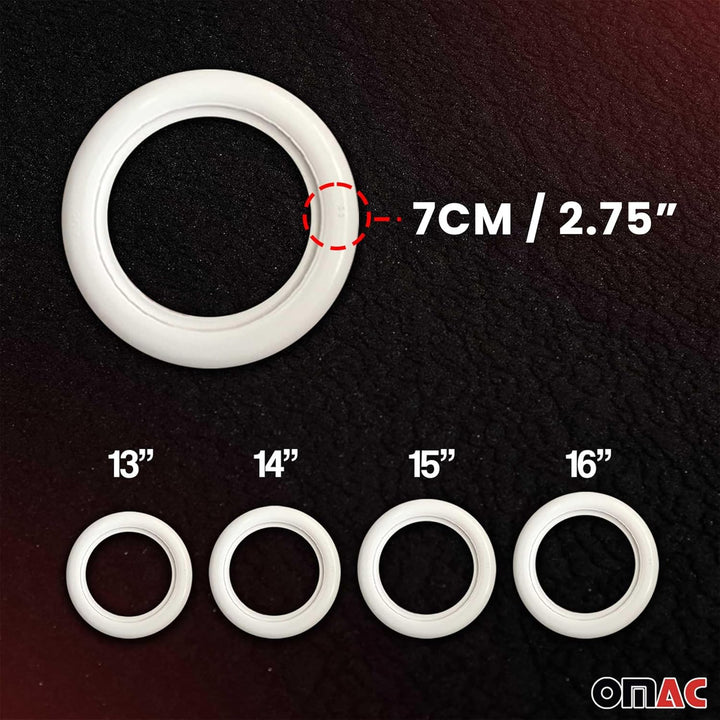 OMAC 4X 13 Weisswandringe Weiss Weisswandreifen Echt Gummi Auto Tuning Weiss 13", Weiss 13"