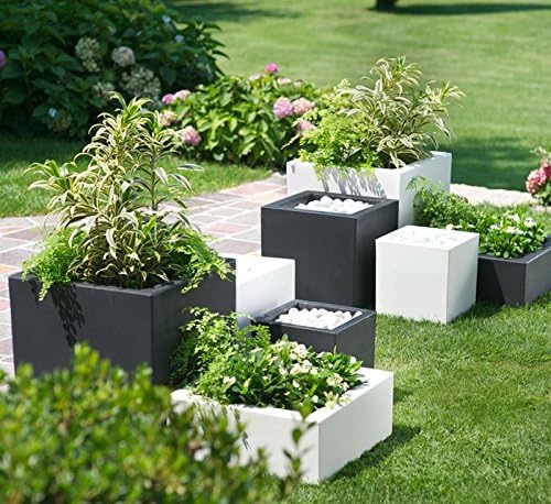 TERAPLAST Blumentopf Schio Cubo 30 cm Made in Italy recyclebar 30 cm Bronze, 30 cm Bronze
