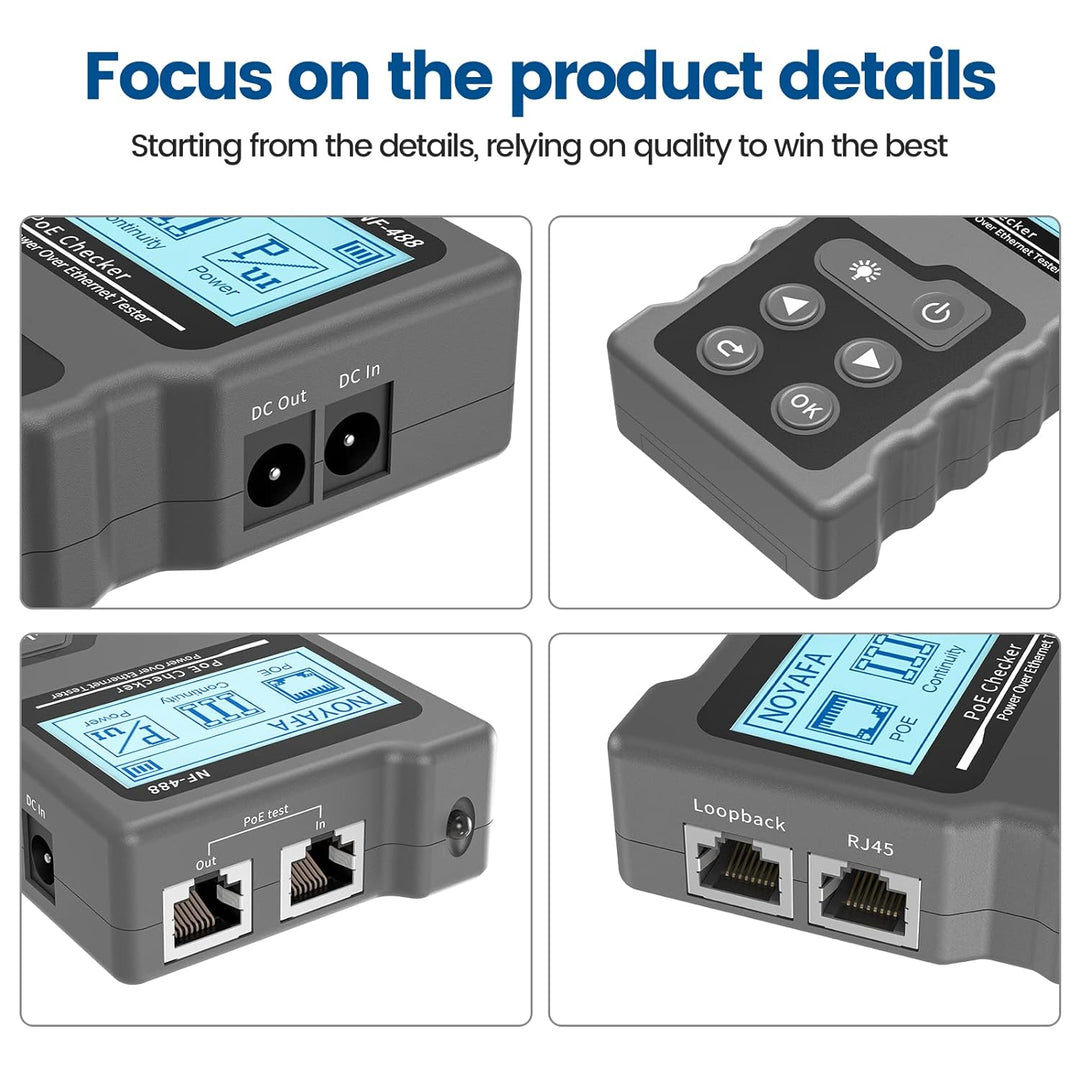 NF-488 Netzwerk RJ45 Tester mit LCD Display, Zur Überprüfung des Kurzschluss, Quer & Unterbrechungsz