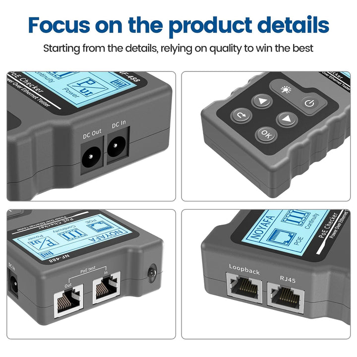 NF-488 Netzwerk RJ45 Tester mit LCD Display, Zur Überprüfung des Kurzschluss, Quer & Unterbrechungsz