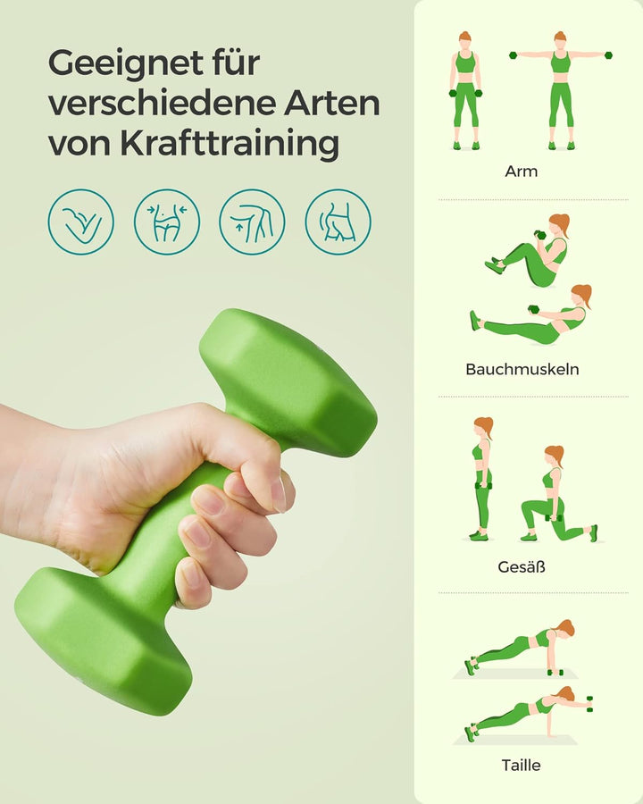 SONGMICS Hanteln, 2er Set,Hantelset, Kurzhanteln, Hexagon, Neopren-Beschichtung, Krafttraining, Work