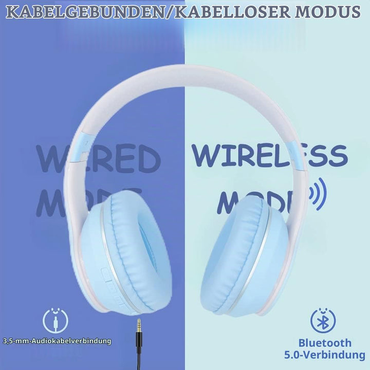 Bluetooth Kopfhörer Kinder,Kinder Kopfhörer Kabellos Over-Ear,Kinderkopfhörer Bluetooth mit Mikrofon