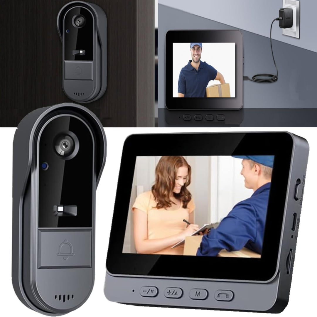 Winnes Kabellose Türklingel mit Kamera, Videotelefon, Bluetooth, mit IPS-Display von 4,3 Zoll, kabel