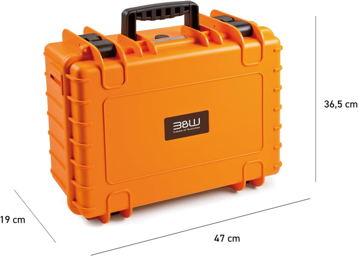 B&W Transportkoffer Outdoor - Typ 5000 Orange - mit variabler Facheinteilung - wasserdicht nach IP67