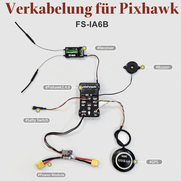 HAWK'S WORK FS-i6X 10 Kanal Sender Set, 2.4GHz RC Controller mit Empfänger für Drone Multirotor RC F