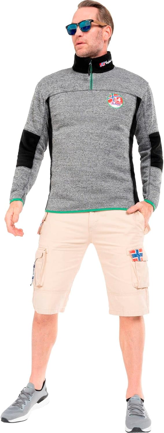 Nebulus Fleecepulli PAAVO Herren - Reissverschluss, Pullover Dunkelgrau 3XL, Dunkelgrau 3XL