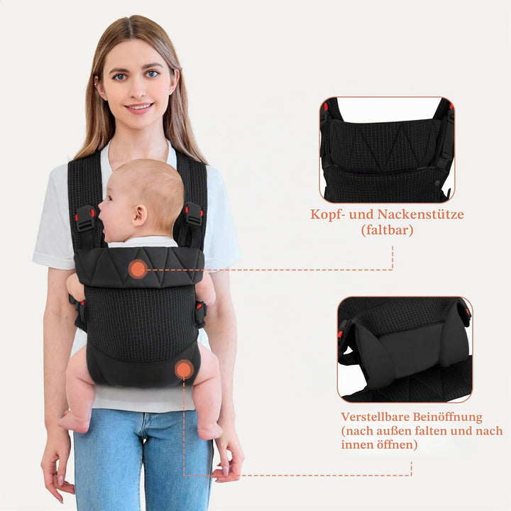 IULONEE Babytrage für Neugeborene Ergonomic Baby Carrier Tragbar Babytrage Vorne nach hinten tragen