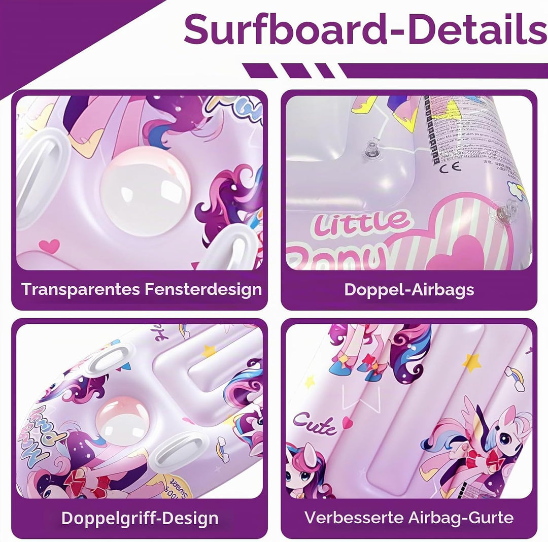 CIYIN Schwimmbrett Bodyboard Aufblasbar, Surfbrett Bodyboard mit Griffen, Schwimmhilfe Aufblasbar Ki