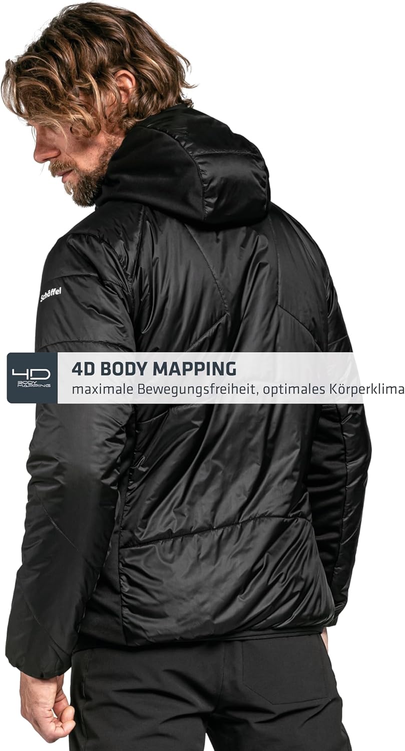 Schöffel Herren Stams Hybrid Jacke Isolationsjacke Kunstfaserjacke 54 Schwarz, 54 Schwarz