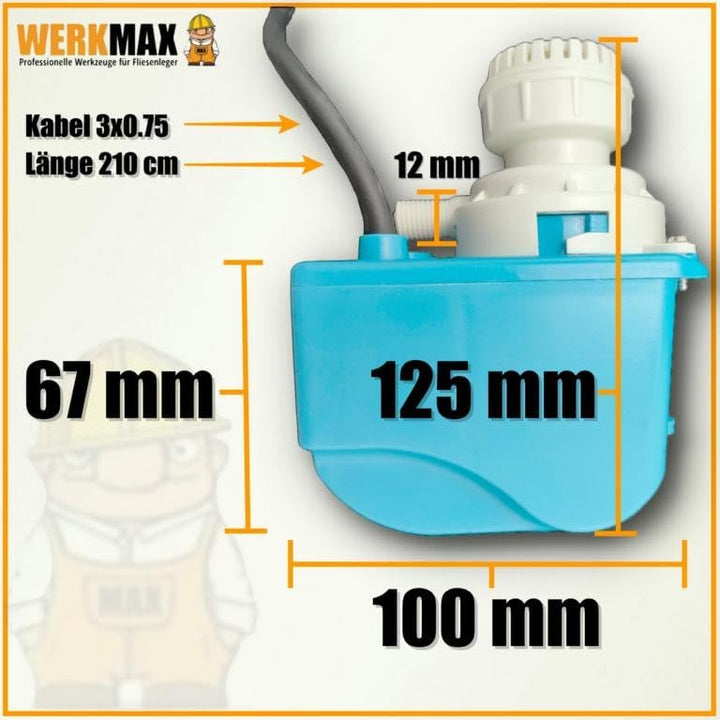 Werkmax Wasserpumpe Steinsäge, WMP700, Pumpe für Steintrennmaschine Nassschneider, 700 L/H