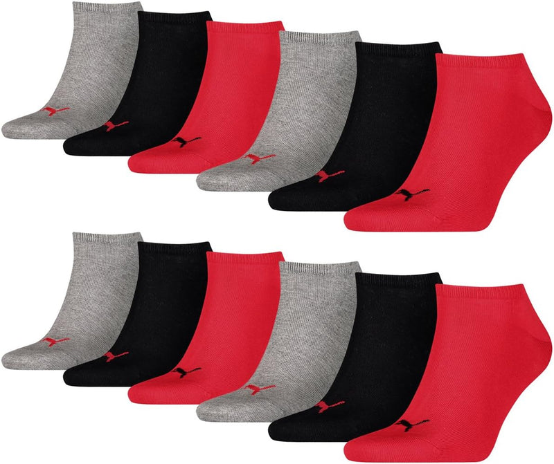 PUMA unisex Sneaker Socken Kurzsocken Sportsocken 261080001 12 Paar, Farbe:Mehrfarbig, Menge:12 Paar