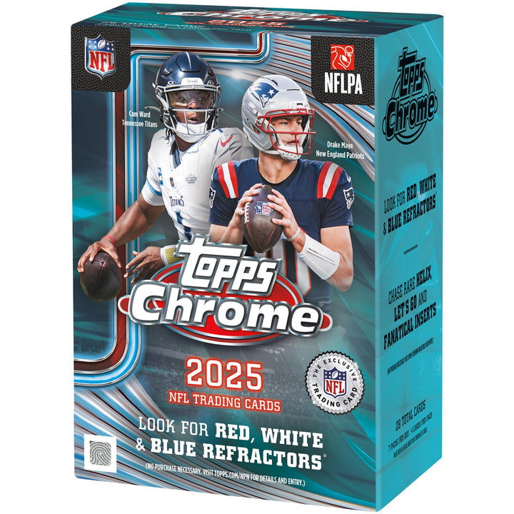 2025 Topps Chrome Football – werkseitig versiegelt – Value Box