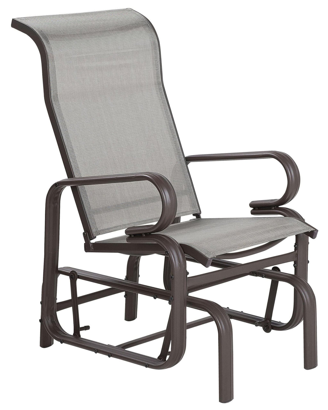 Moderner Garten-Schaukelstuhl braun aus Aluminium Polyester Bespannung Borgio