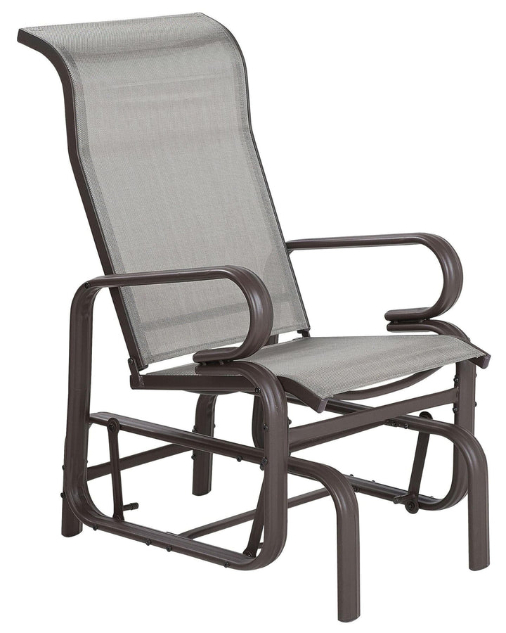 Moderner Garten-Schaukelstuhl braun aus Aluminium Polyester Bespannung Borgio