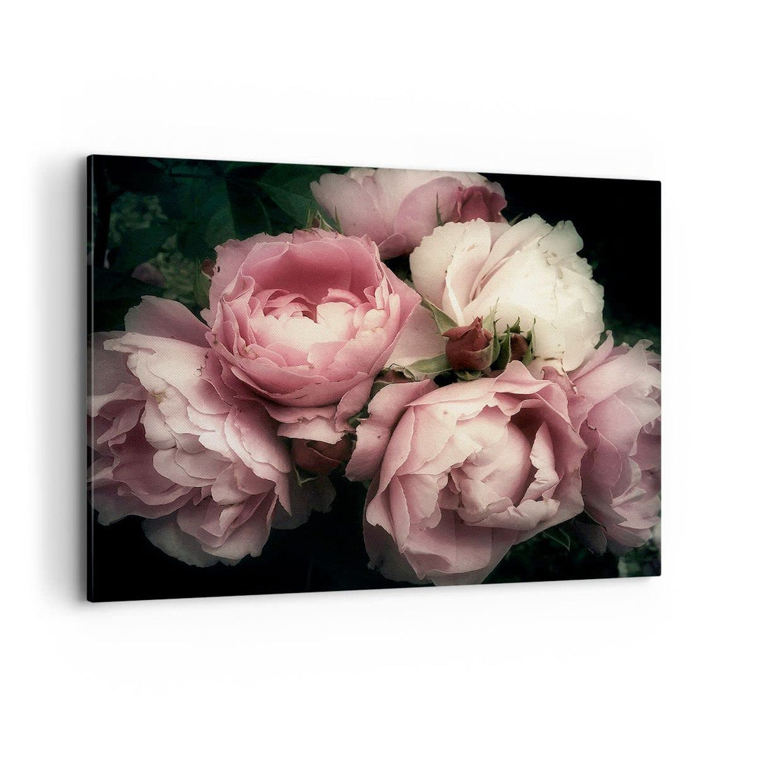 Bilder auf Leinwand 100x70cm Leinwandbild mit Rahmen Pfingstrose Blume Gross Wanddeko Bild Schlafzim
