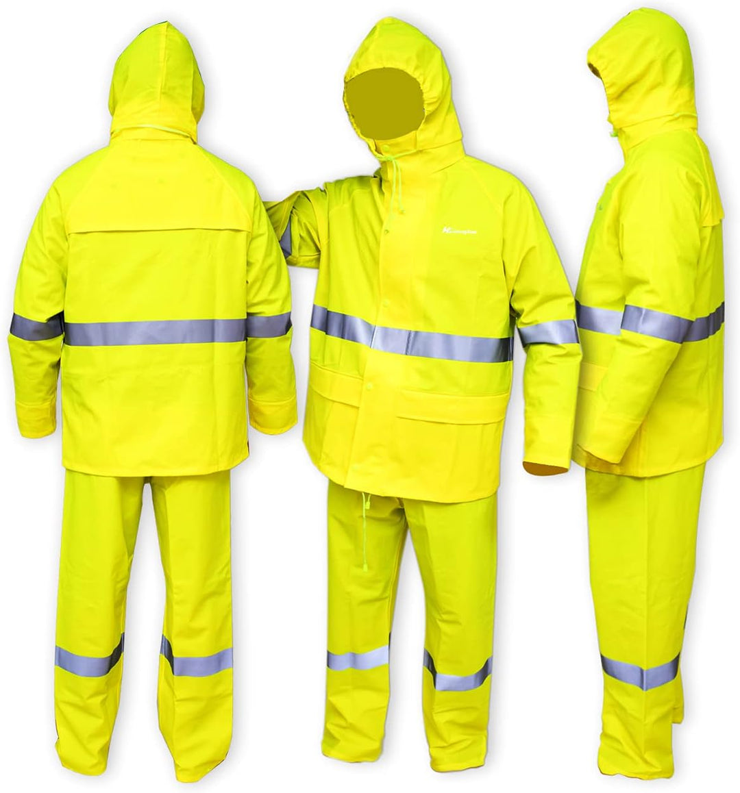 WCBDUT Regenanzug für Herren und Damen, schwer, wasserdicht, Regenmantel (Jacke + Hose) Sets winddic