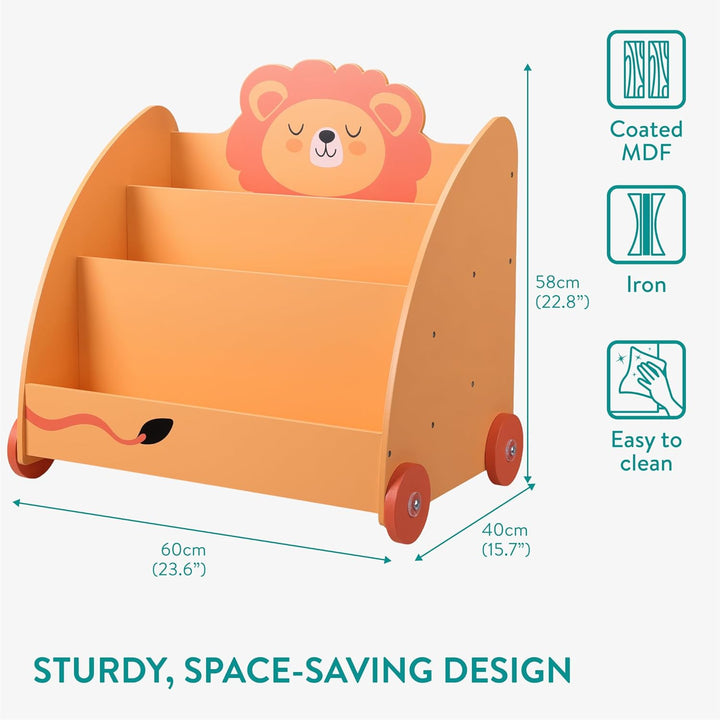 Navaris Bücherregal für Kinder - Kinderzimmer Regal für Bücher und Spielzeug aus Holz - 60 x 58 x 40