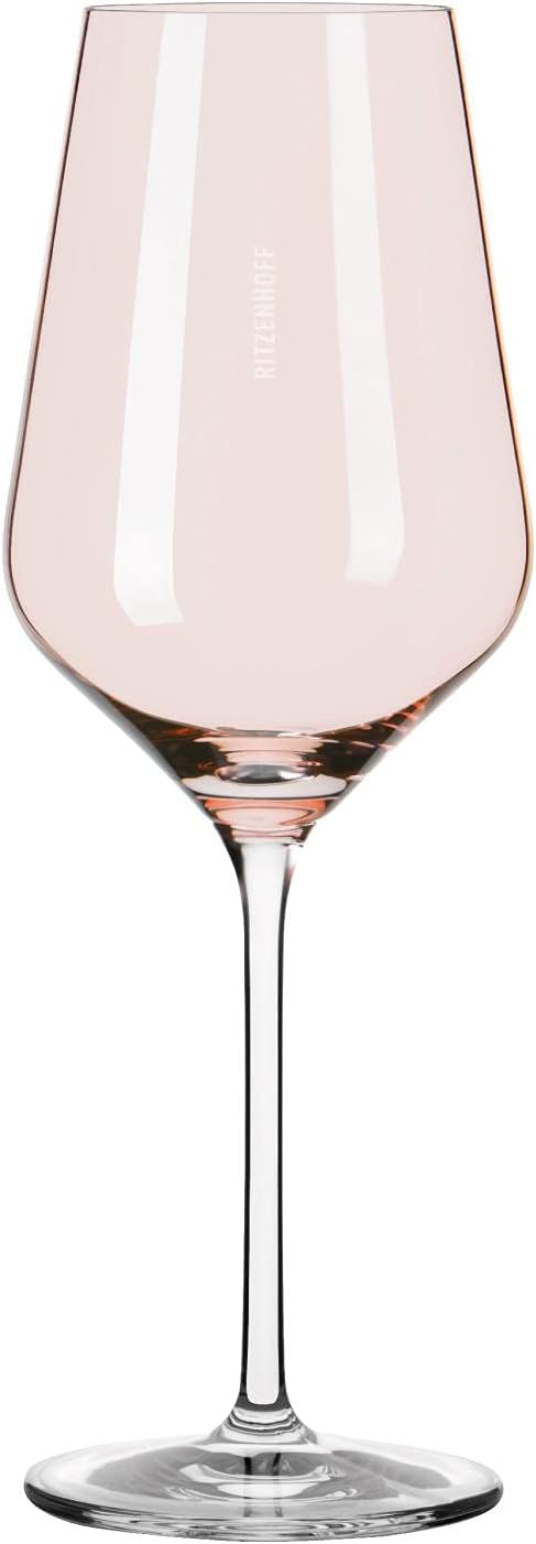 Ritzenhoff 3641001 Weissweinglas 300 ml – Serie Fjordlicht Nr. 1 – 2 Stück mit Farbverlauf Peach – M