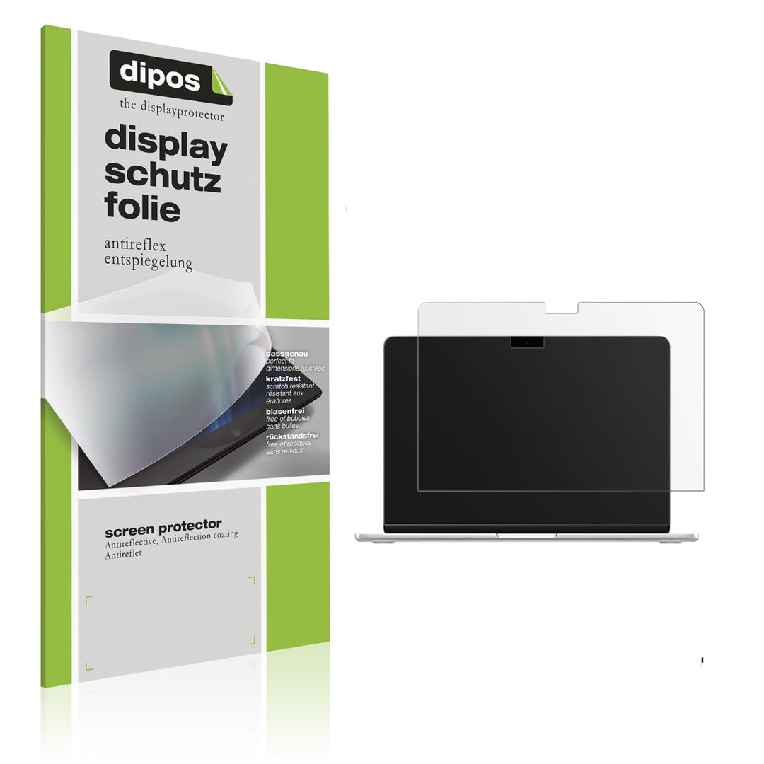 dipos I 2x Schutzfolie matt passend für Apple MacBook Air 15 Zoll M4 2025 Folie Displayschutzfolie,