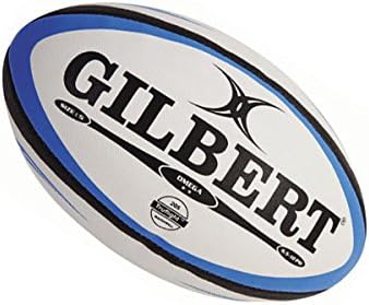 Gilbert Omega Match Rugbyball für Herren 5 Blau, Weiss, 5 Blau, Weiss